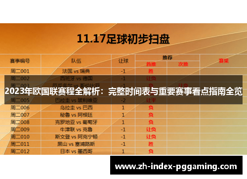 2023年欧国联赛程全解析:完整时间表与重要赛事看点指南全览 2023年欧国联赛程全解析:完整时间表与重要赛事看点指南全览